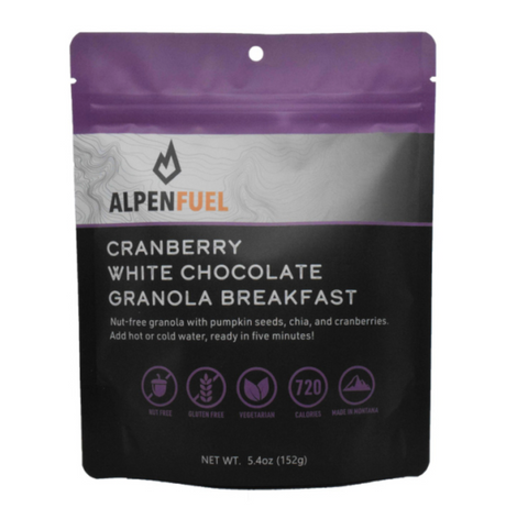 Alpen Fuel Cranberry White Chocolate Back Country Granola Breakfast Camping | The Prepper Company